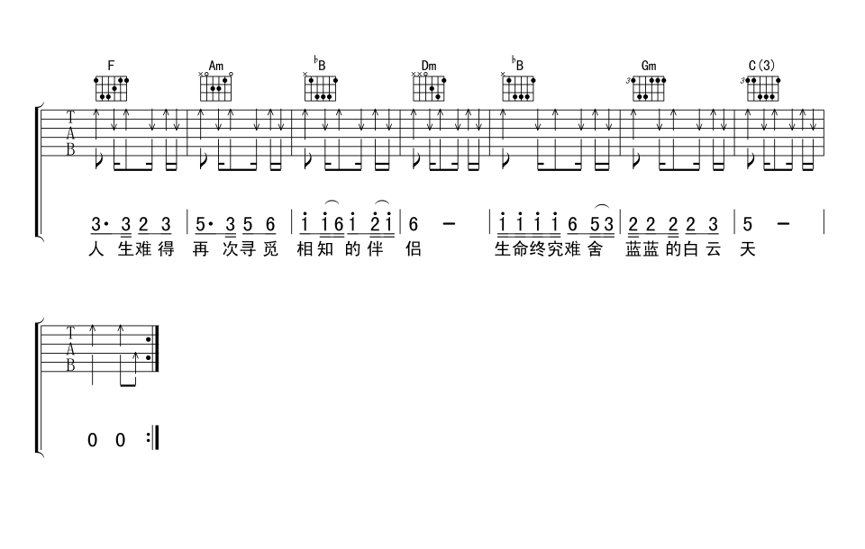 《恋曲1990吉他谱》_罗大佑__图片谱完整版_F调 图二