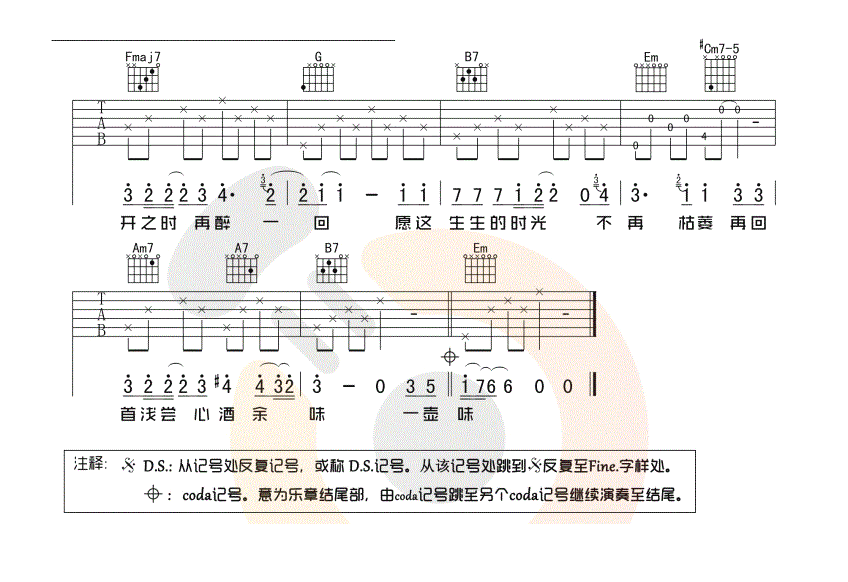 《不染吉他谱》_群星_G调简单版_适合新手弹唱谱_毛不易_G调 图三